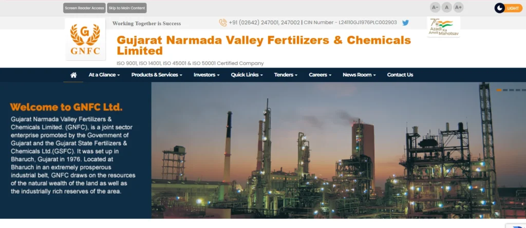 Chemical Manufacturer in Gujarat - Gujarat Narmada Valley Fertilizers & Chemicals Limited (GNFC)