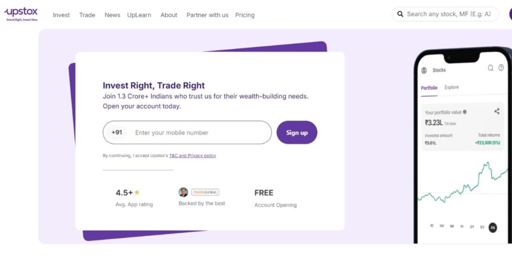 Trading Apps in India -  Upstox