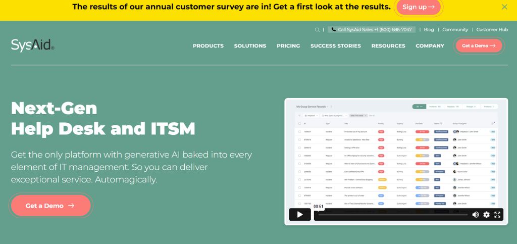 Best IT service desk tools- sysaid
