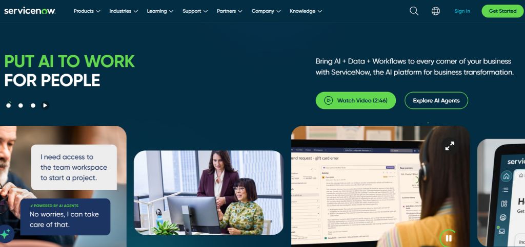 Best IT service desk tools- servicenow
