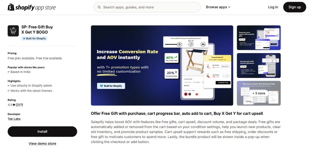 Free Shopify Upsell Apps- Sp