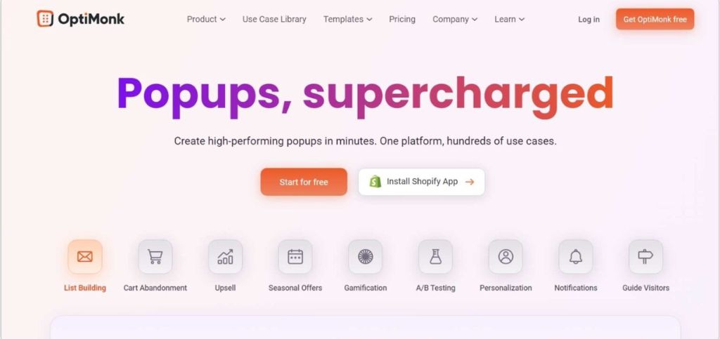 Free Shopify Upsell Apps- Optimonk
