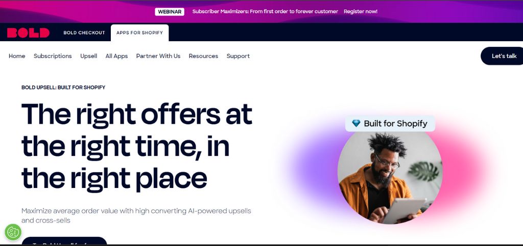 Free Shopify Upsell Apps- Bold Upsell