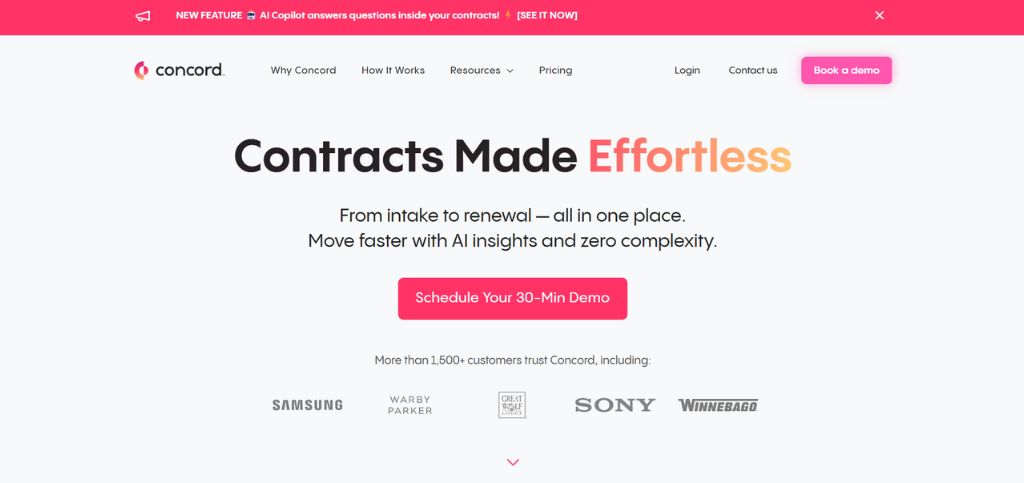Best Contract Lifecycle Management Tools- Concord