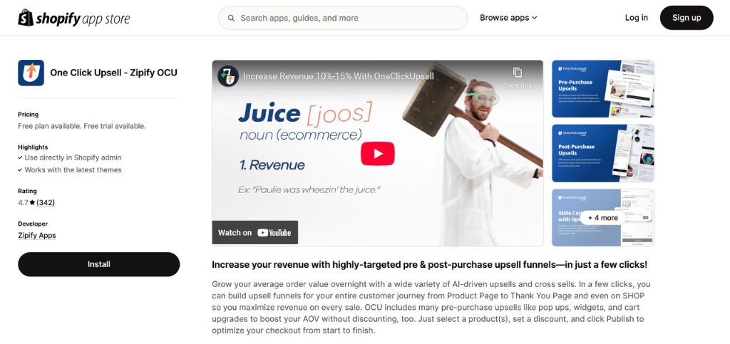 Free Shopify Upsell Apps - One click upsell