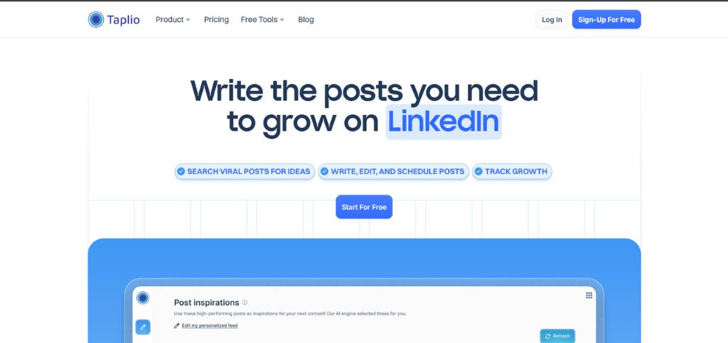 linkedin automation tools- Taplio