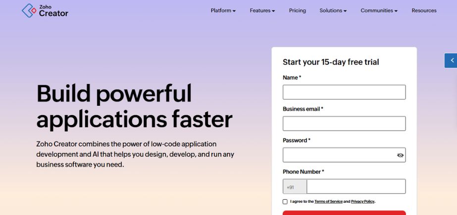 Low-Code Platform - Zoho Creator