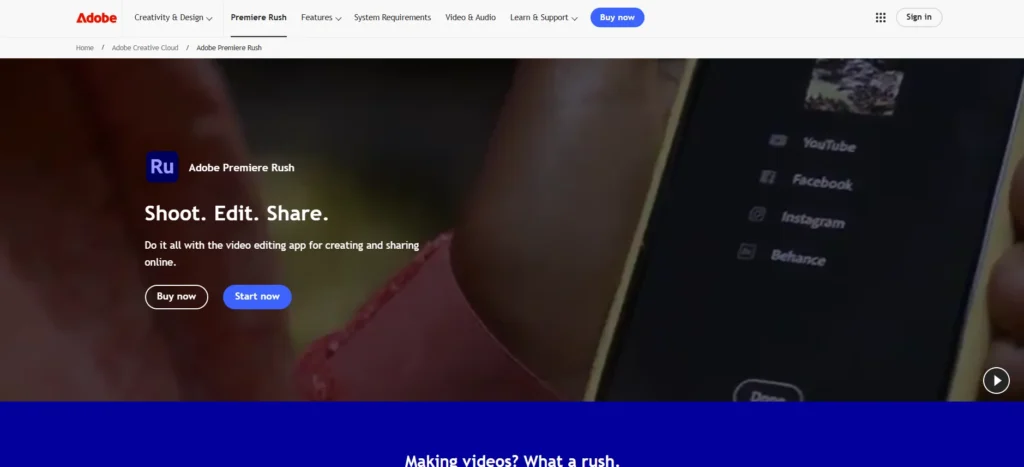 Mobile Video Editing App - Adobe Premiere Rush