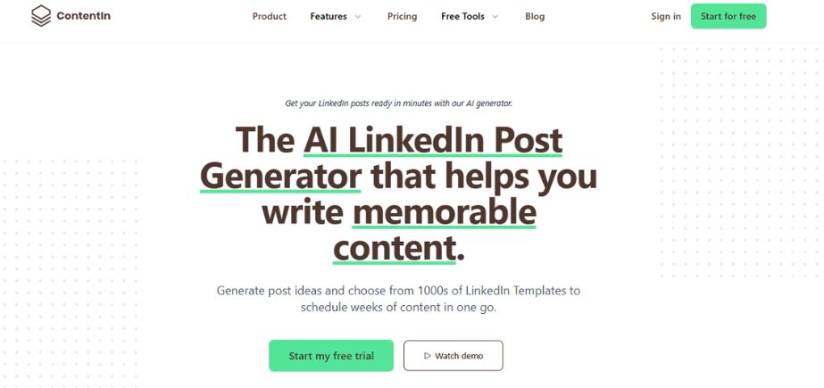 AI LinkedIn Post Generators - contentIn