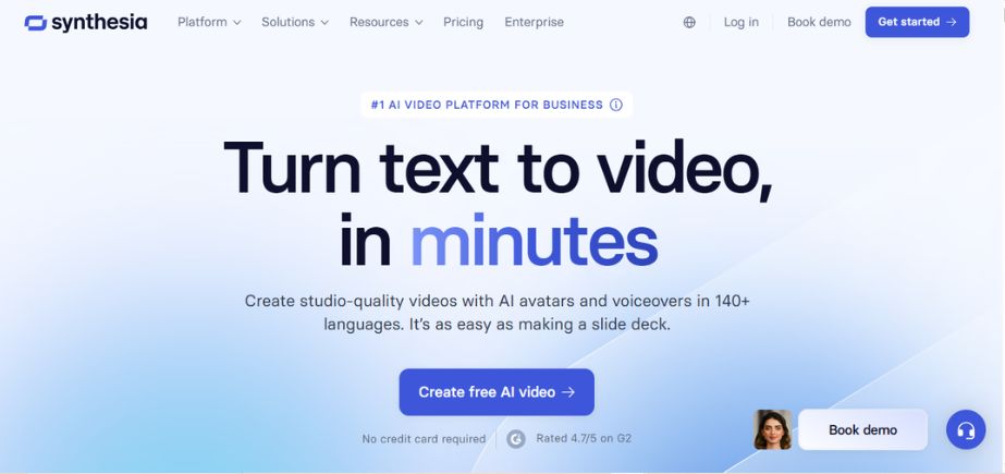 AI Video Generators for Faceless Content - synthesia