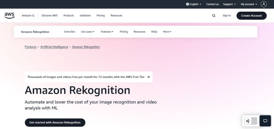 Amazon AI Tools - rekognition