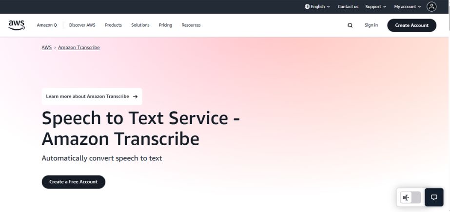 Amazon AI Tools - transcribe