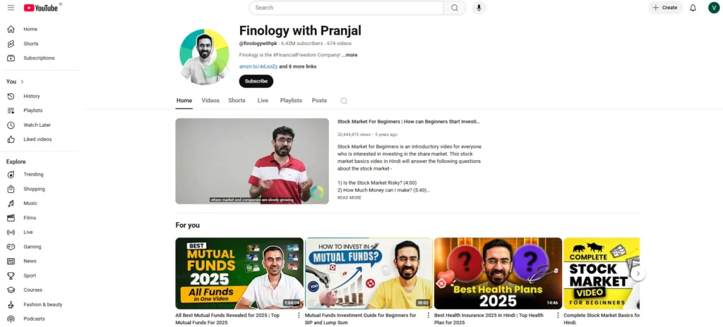 Stock Market YouTube Channel - Pranjal Kamra