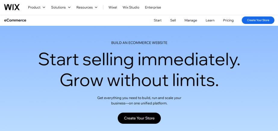 Shopify Alternatives - wix