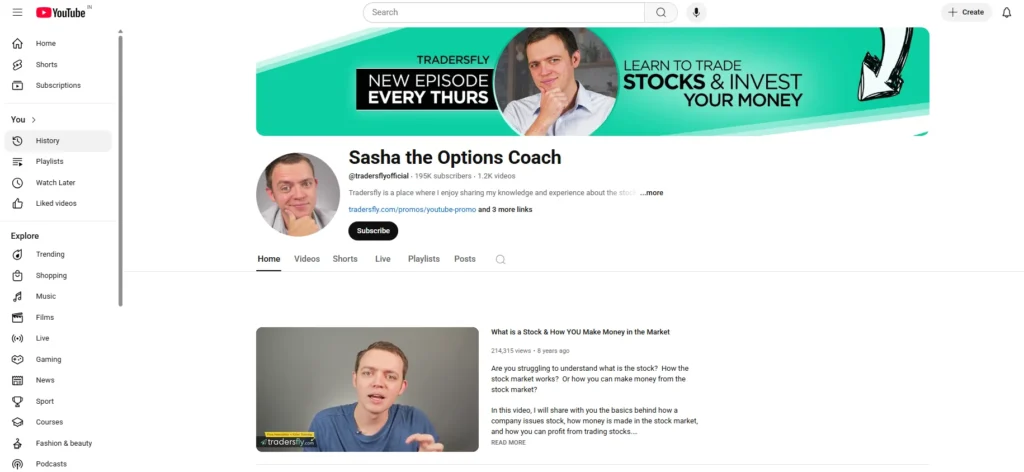 Stock Market YouTube Channel - Tradersfly