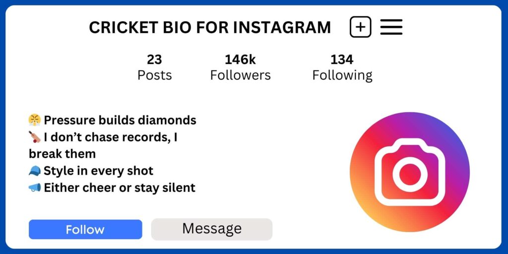 Cricket Bio for Instagram