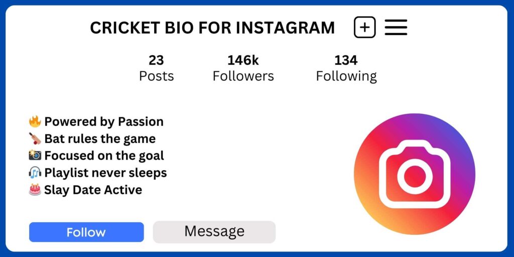Cricket Bio for Instagram