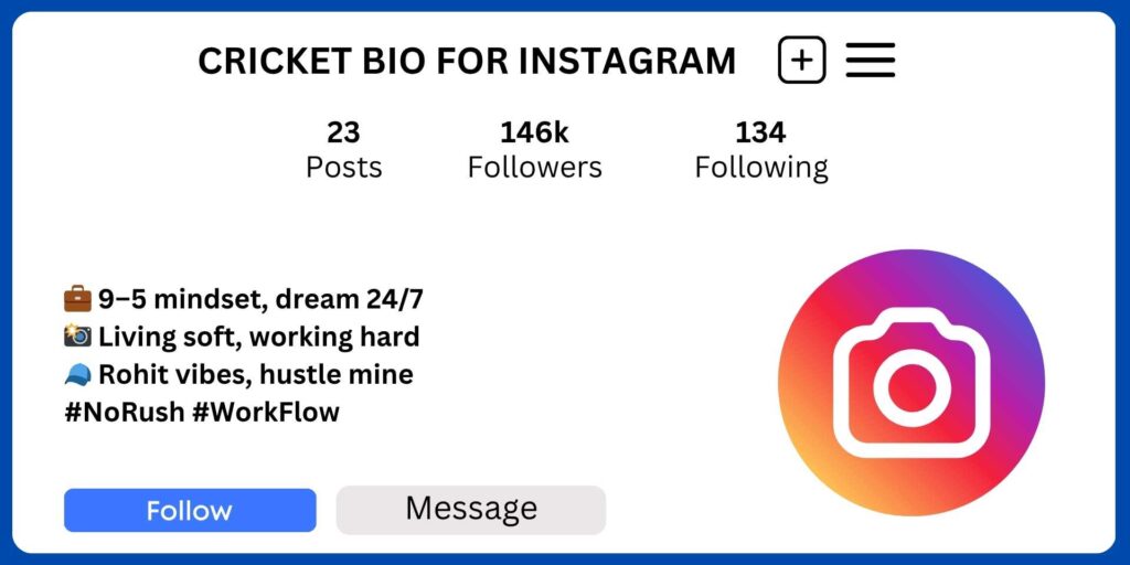 Cricket Bio for Instagram