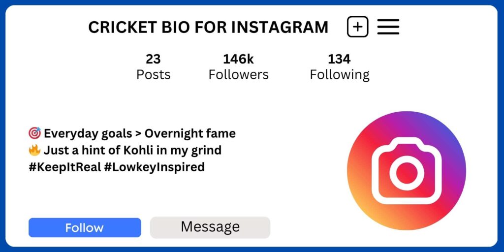 Cricket Bio for Instagram