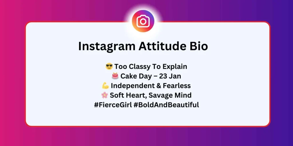 Instagram Attitude Bio