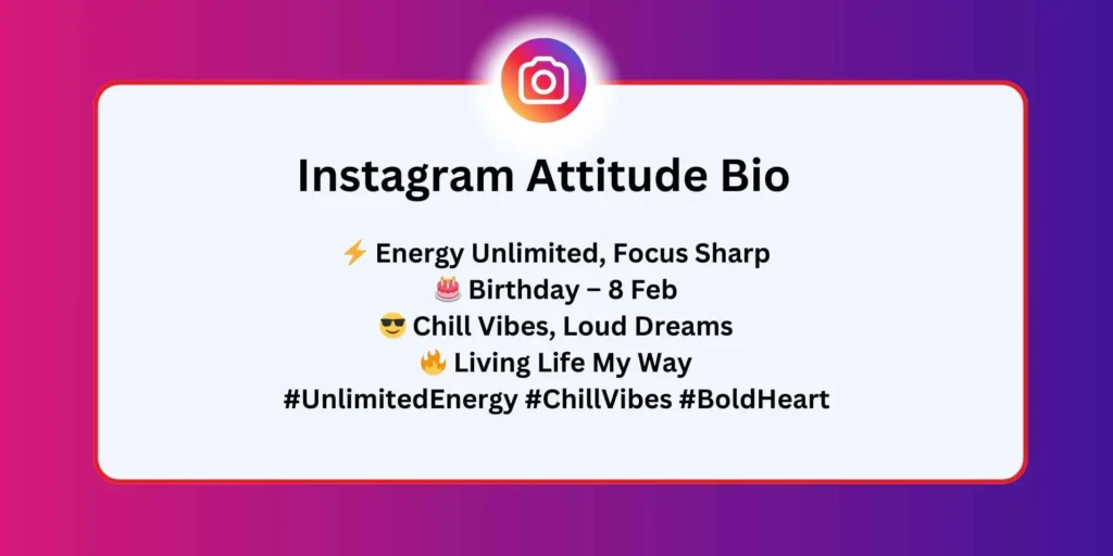 Instagram Attitude Bio