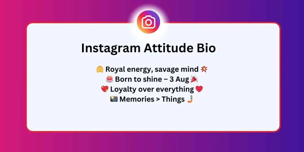 Instagram Attitude Bio