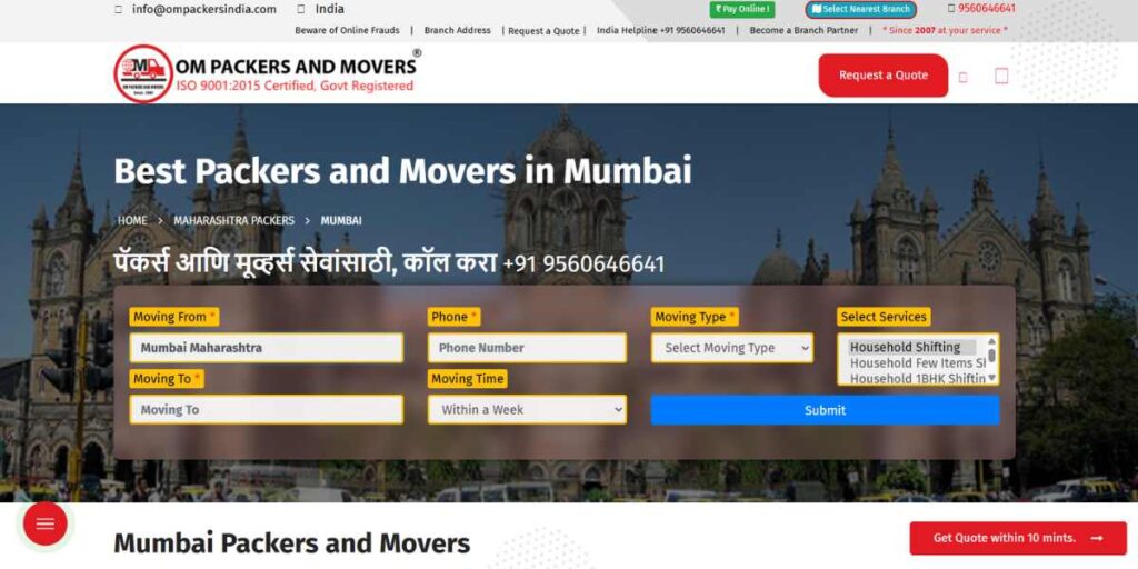Packers and Movers in Mumbai