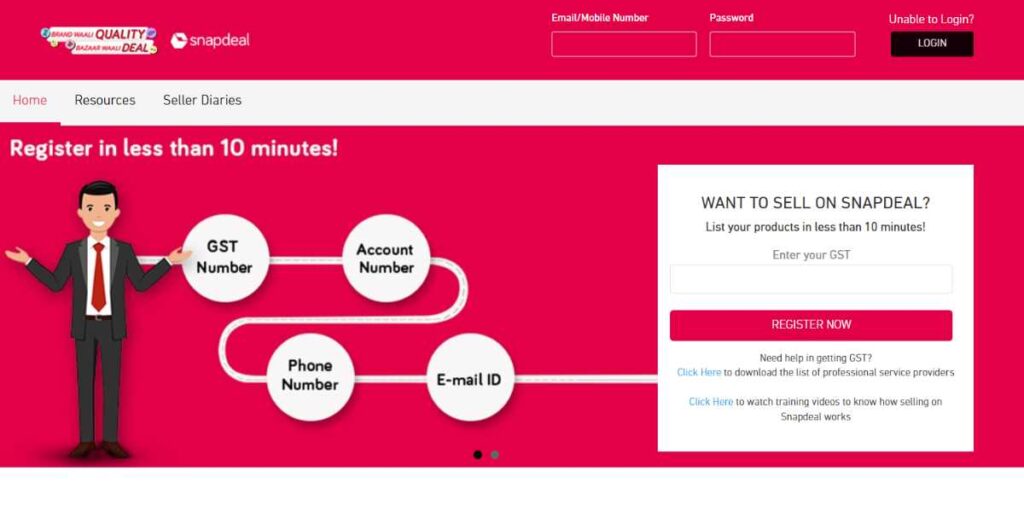 Snapdeal Seller Registration