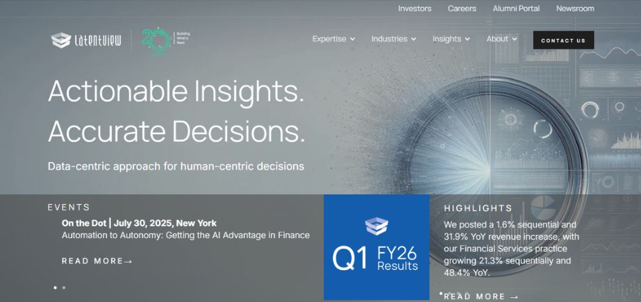Data Analytics Companies in India - latentview