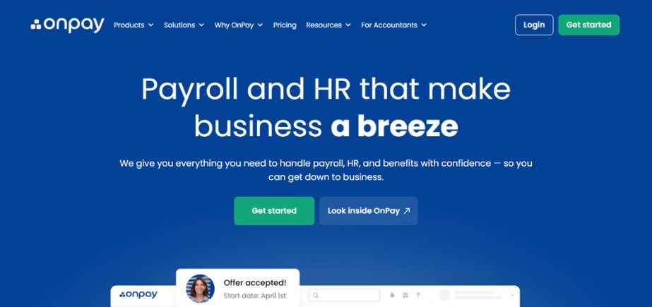 Payroll Software for Small Businesses- onpay