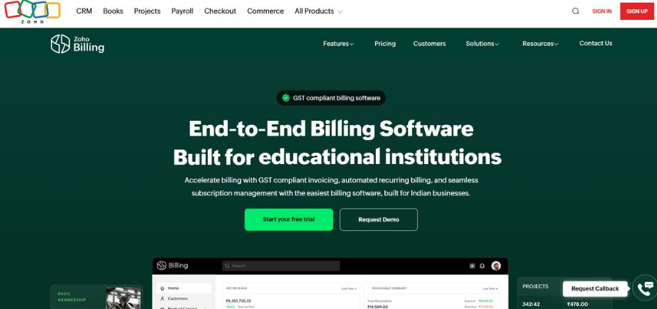 Subscription Billing Software - zoho