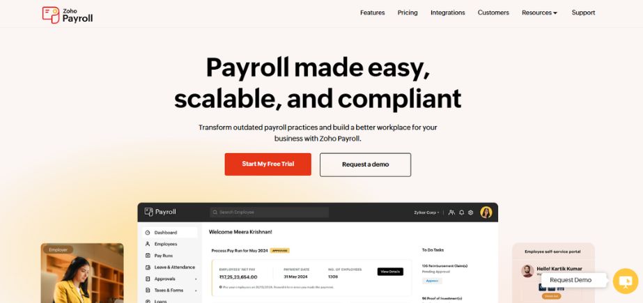 Payroll Software for Small Businesses- zoho