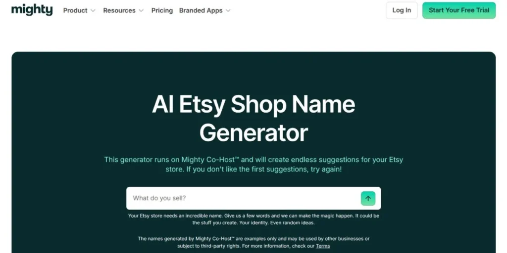 Etsy Shop Name Generator Tools