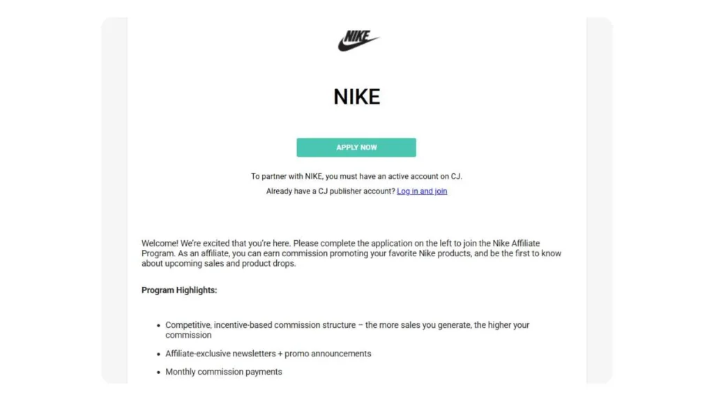 Nike Affiliate Program