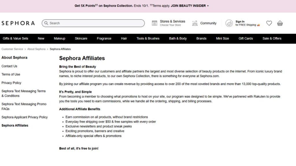 Sephora Affiliate Program