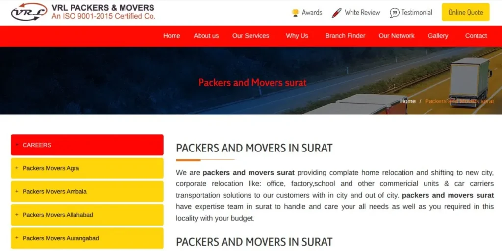 Packers and Movers in Surat