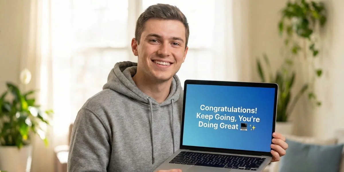 motivational - new laptop status