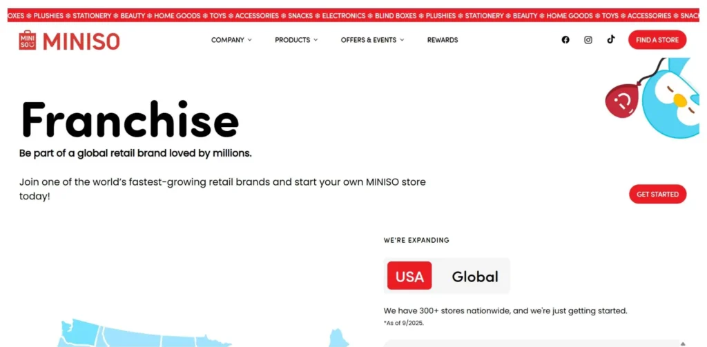 Miniso Franchise Cost