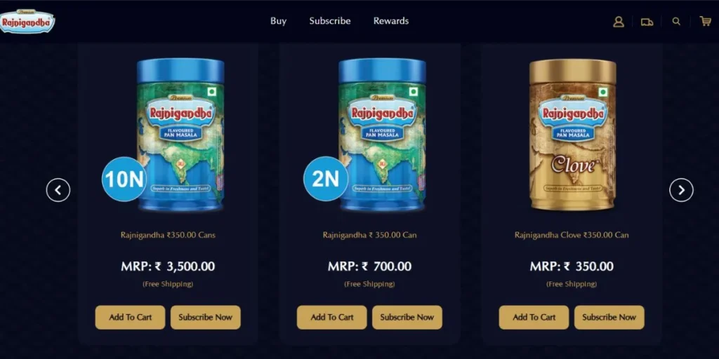 Rajnigandha Pan Masala - Pan Masala Brands