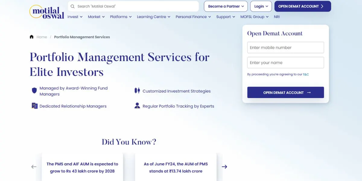 Motilal Oswal - Portfolio Management Service